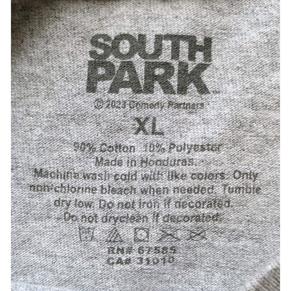 South Park Cartman T-Shirt Men’s XL Gray Short Sleeve - Picture 3 of 6